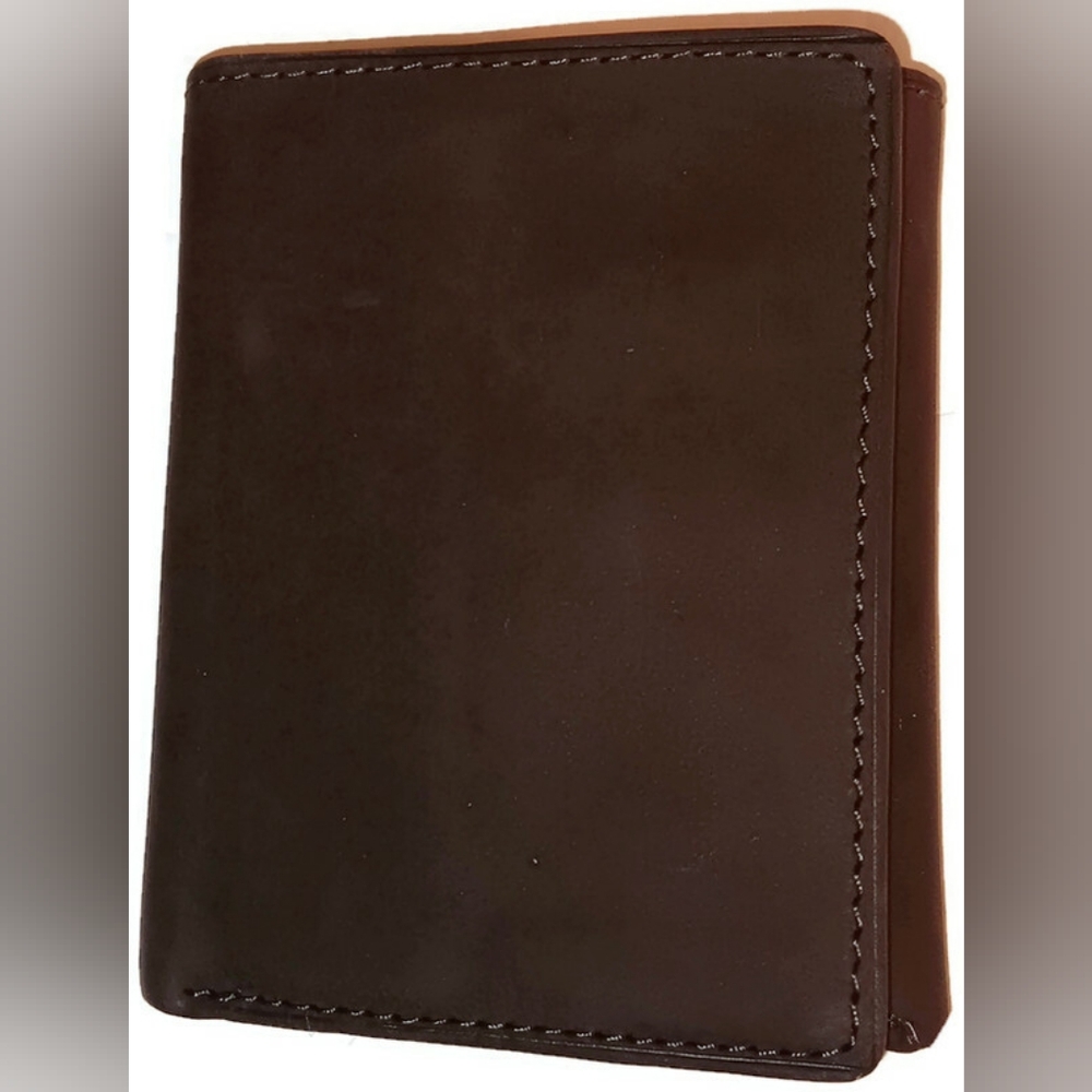 NEW, BASS Men's Leather  Trifold, BROWN